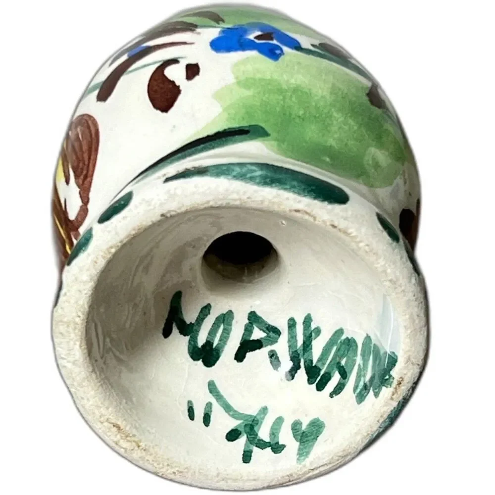 Vintage Nove Italy Hand Painted Salt Pepper Shakers Ceramic Italian Design MCM